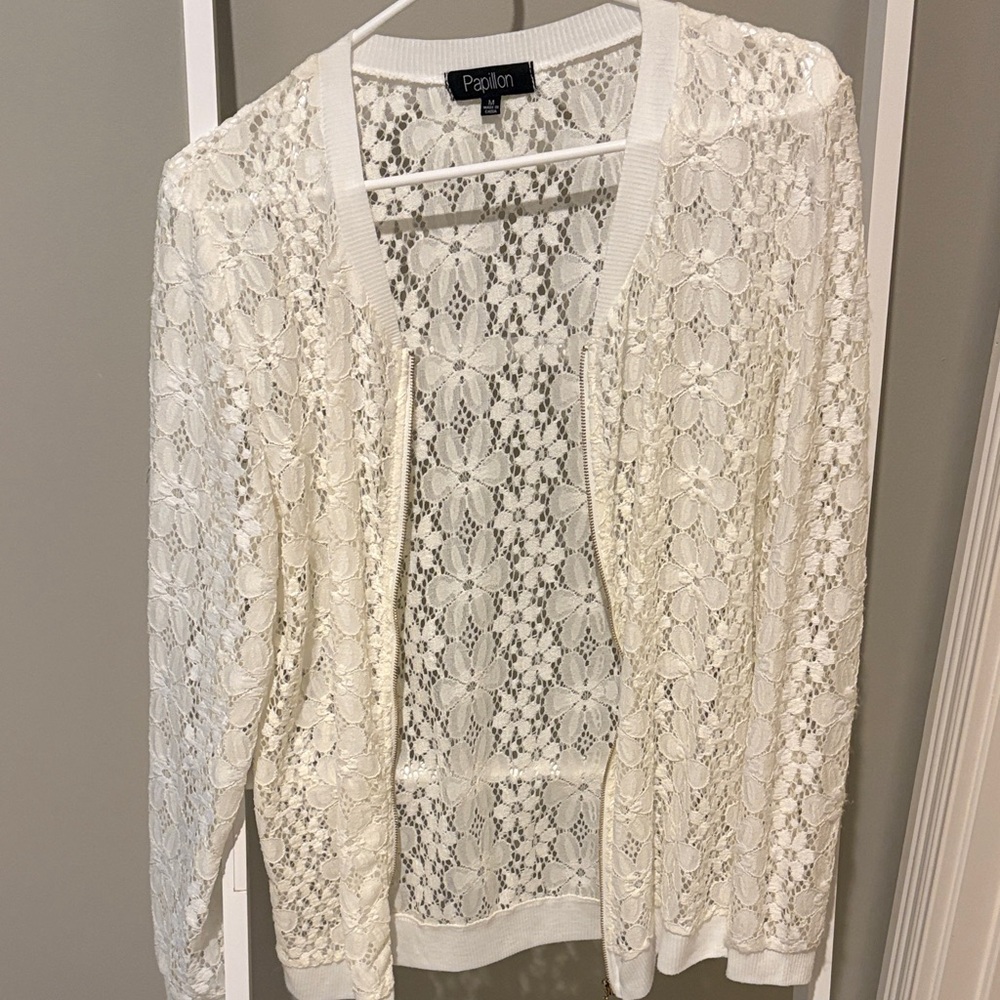 Papillon Lace Zip up jacket